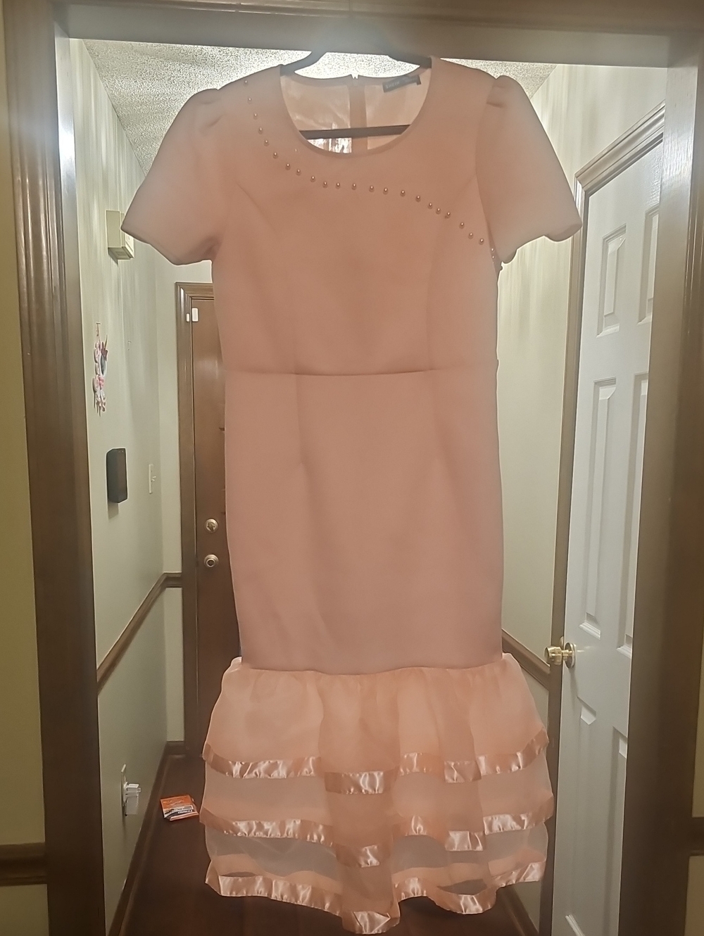Pink Tiered Hem Party Dress